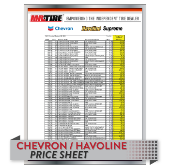chevron price sheet