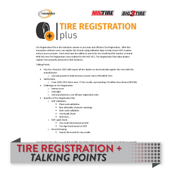 tire registration talking points